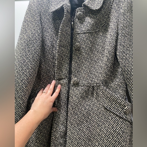 Live a Little Black and White Pea Coat - Picture 8 of 12